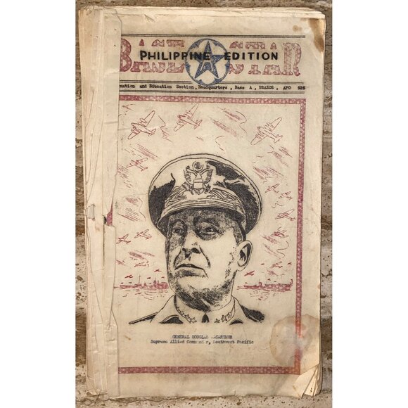 Vintage 1940s Base A Star Philippine Edition Featuring General Douglas MacArthur - Picture 1 of 8